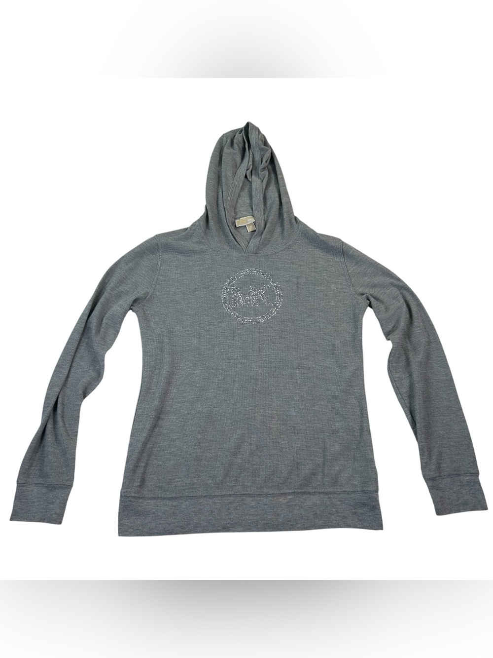 Michael Kors Rhinestone MK Logo Thermal Hoodie Women’s M Y2K Glam